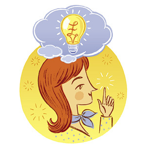 Inspiration to Income illusration-features-inspiration to income-money-woman and home