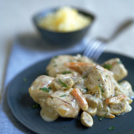 Chicken with white wine sauce