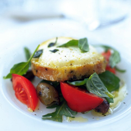 Marinated grilled goats' cheese salad recipe