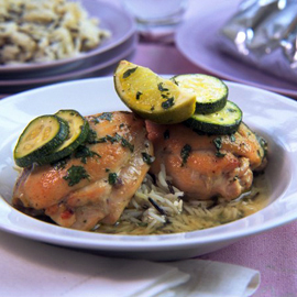 Phil Vickery's golden chicken thighs with lime and coriander recipe