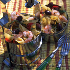 Roast vegetable, prawn and pasta salad recipe Roast vegetable, prawn and pasta salad recipe