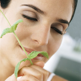 Woman with mint eyes closed-Massage-beauty tips-skincare-body-relaxation-woman and home