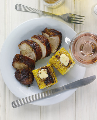 August 2009 Main food chinese pork and corn on the cob.jpg