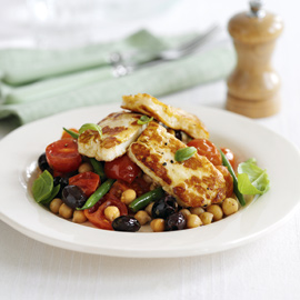 Warm halloumi salad Warm halloumi salad