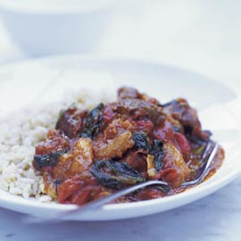 Lamb balti with spinach and apricots recipe Lamb balti with spinach and apricots recipe