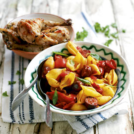 Herby Lemon Chicken and Chorizo Pasta Salad Recipe- July 10 Herby Lemon Chicken and Chorizo Pasta Salad Recipe-Food-pasta recipes-Recipes-July 10-Woman and Home