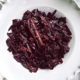 Balsamic, red wine and orange-braised red cabbage recipe