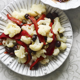 Cauliflower, red pepper and caper salad recipe Cauliflower, red pepper and caper salad recipe