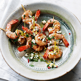 Prawns with chilli and feta recipe Prawns with chilli and feta recipe
