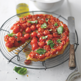Lorraine Pascale's tomato and basil tarte tatin recipe Lorraine Pascale's tomato and basil tarte tatin recipe