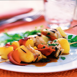 Chicken and mango kebabs recipe Chicken and mango kebabs recipe