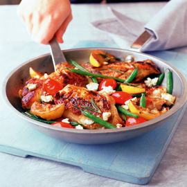 Pan-fried chicken breasts with lemon and feta recipe Pan-fried chicken breasts with lemon and feta recipe