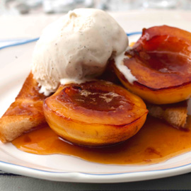 Caramelised nectarines on toast with Amaretto recipe
