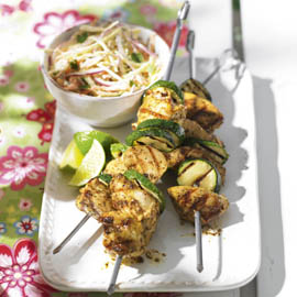 Spiced chicken kebab and lime coleslaw recipe Spiced chicken kebab and lime coleslaw recipe