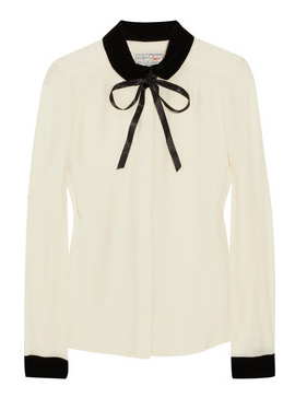 Aubin & Wills Oakdene Velvet And Silk-Crepe Blouse Aubin & Wills Oakdene Velvet And Silk-Crepe Blouse