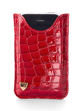 Aspinal of London Red Patent Croc iPhone Case