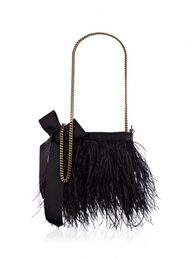 By Malene Birger Black Fickly Ostrich Feather Floating Bag 