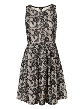 Topshop Bonded Lace Skater Dress Topshop Bonded Lace Skater Dress