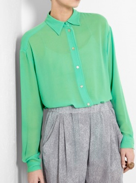 Acne Jade Green Silk Shirt Acne Jade Green Silk Shirt