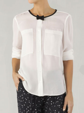Massimo Dutti Silk Shirt With Bow Tie Massimo Dutti Silk Shirt With Bow Tie