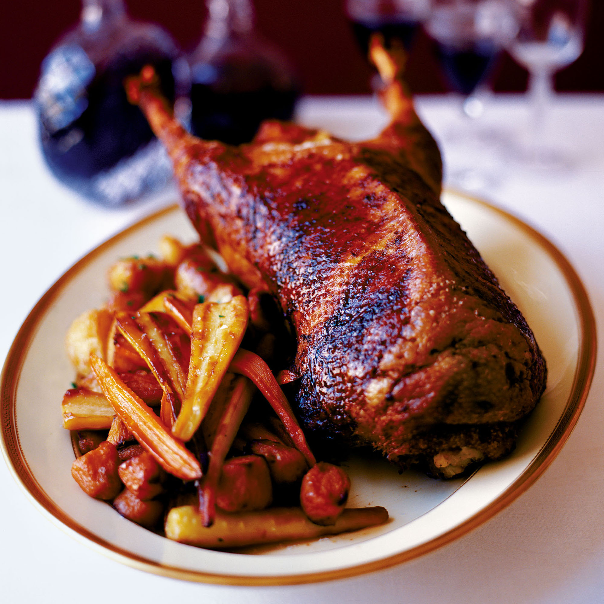 Simon Hopkinson's Goose with Roasted Sweet Potato, Carrots and Parsnips Simon Hopkinson's Goose with Roasted Sweet Potatoe, Carrots and Parsnips-recipes-woman and home