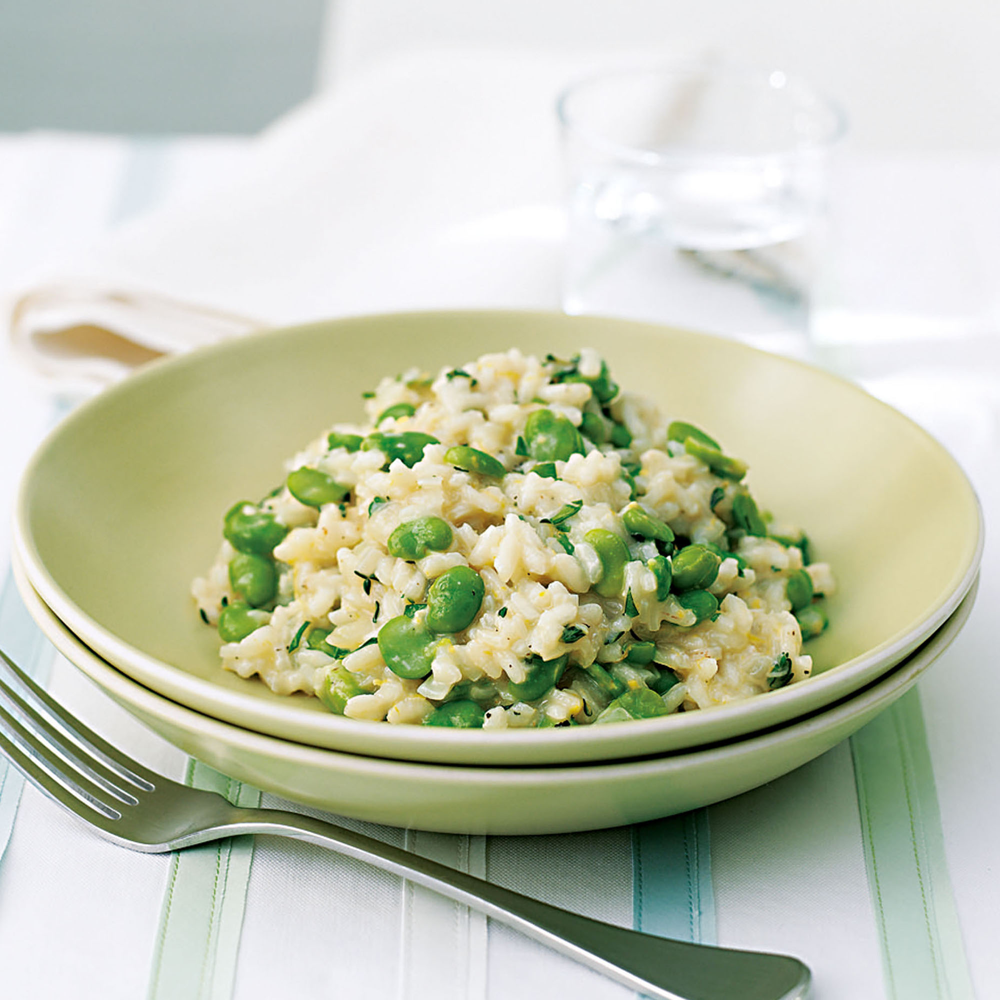 Broad bean, lemon and thyme risotto recipe Broad bean, lemon and thyme risotto recipe