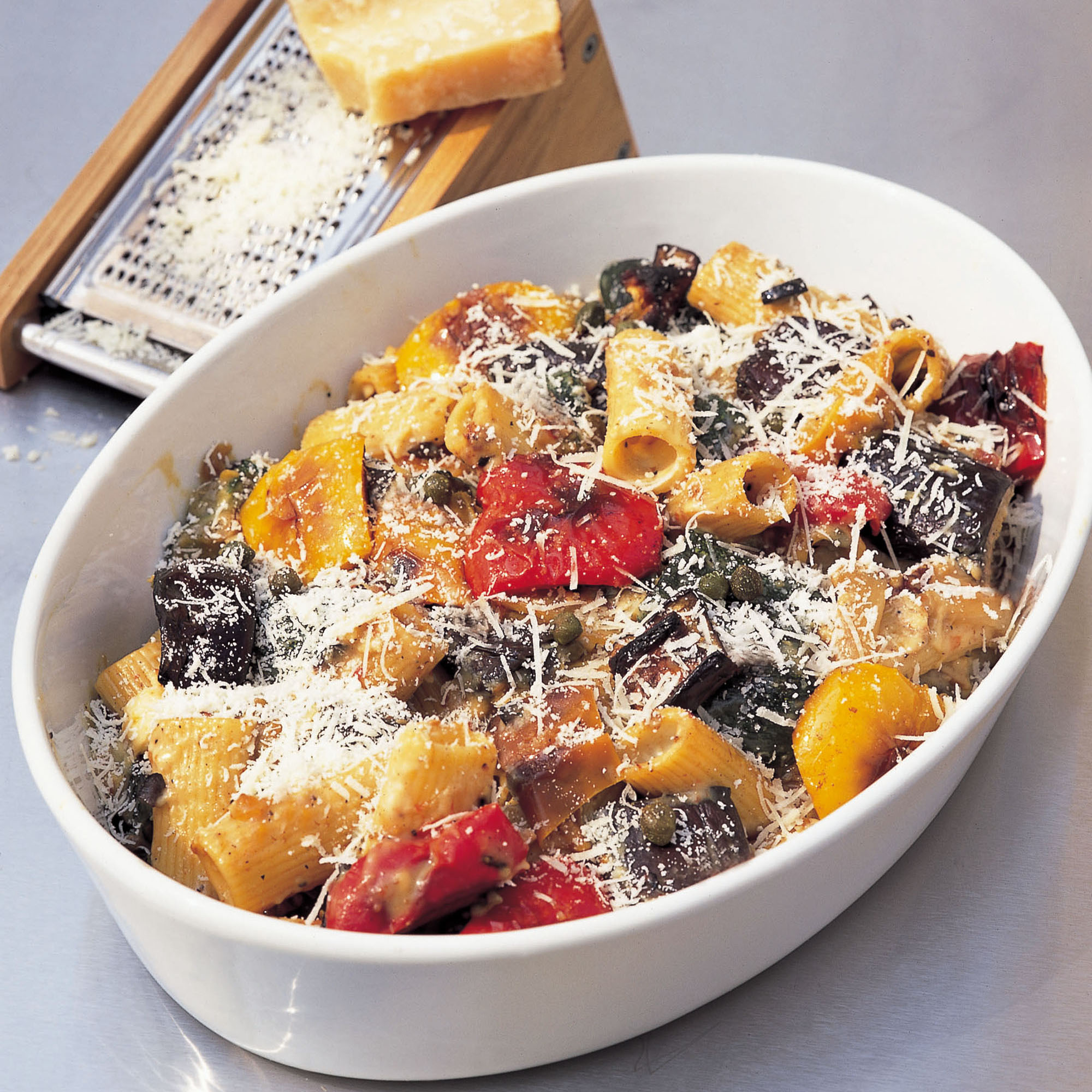 Gratin of rigatoni with roasted vegetables recipe Gratin of rigatoni with roasted vegetables recipe