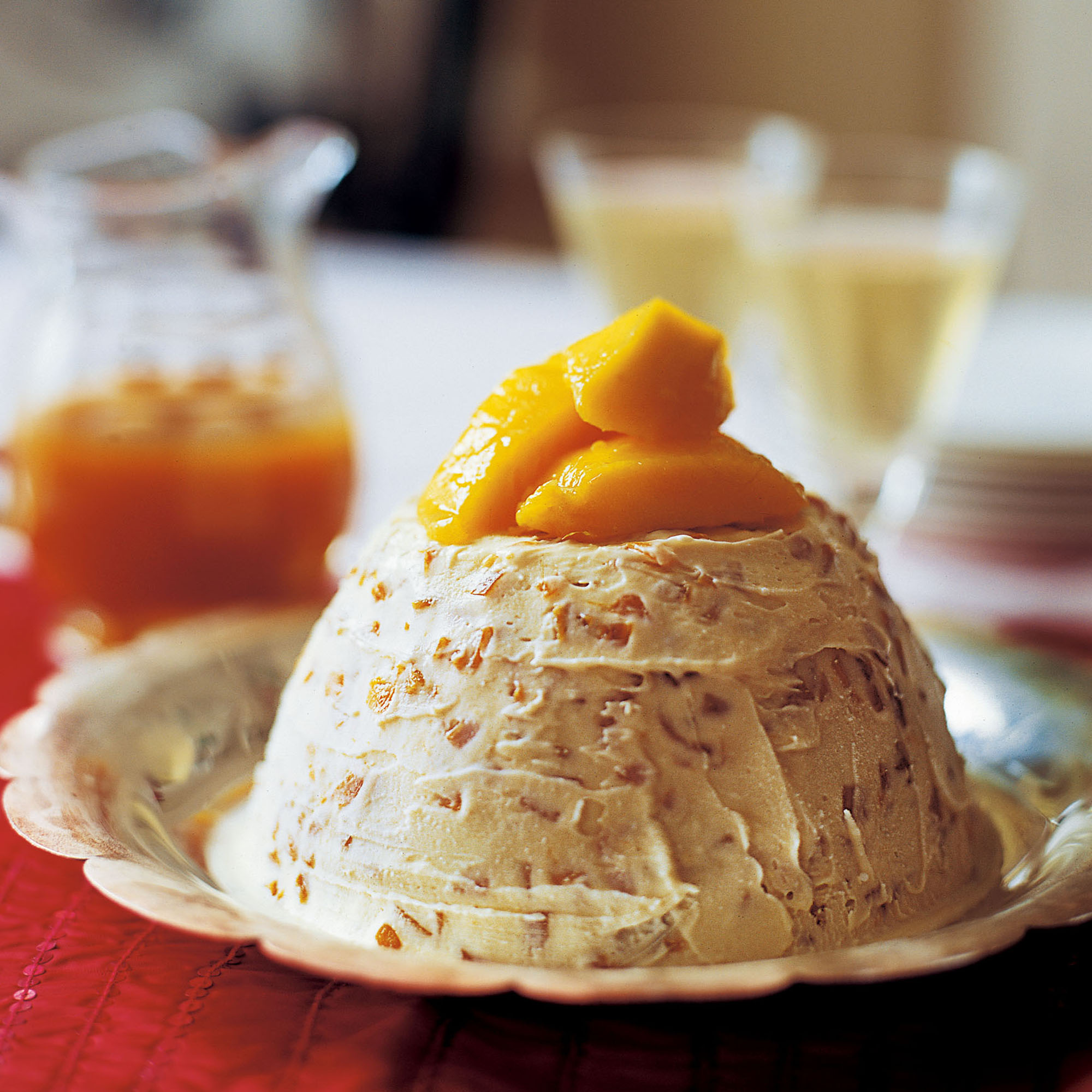 Iced coconut, mango and rum pudding recipe