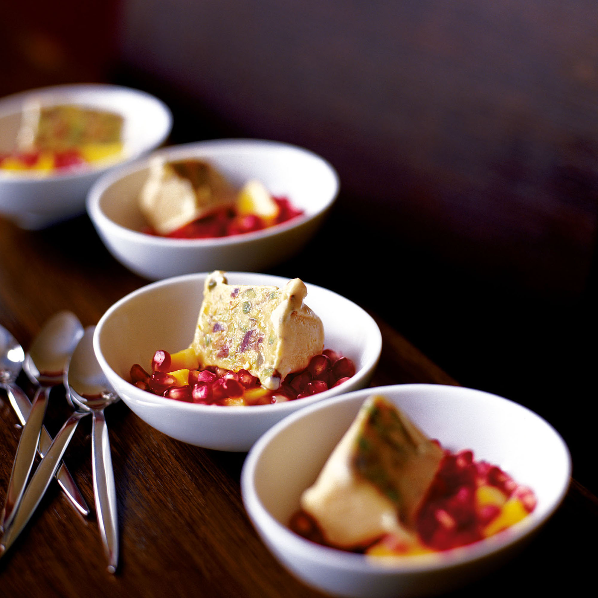 Indian ice cream with pomegranate and mango recipe Indian ice cream with pomegranate and mango recipe