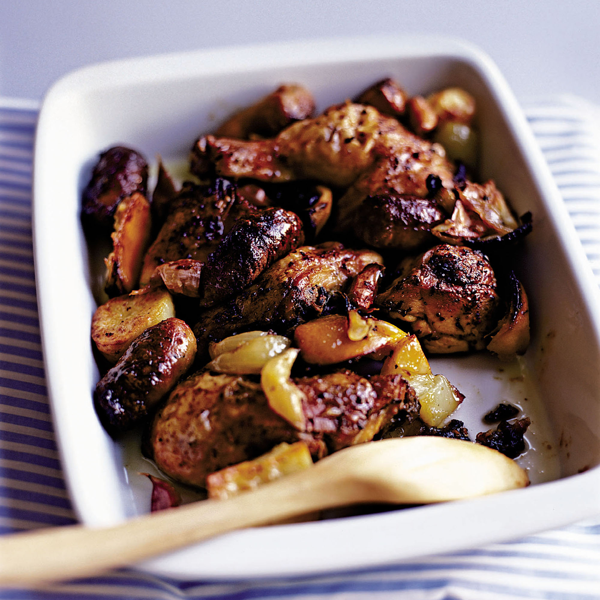 New one-pot roast: Lemon chicken with sausage and garlic recipe