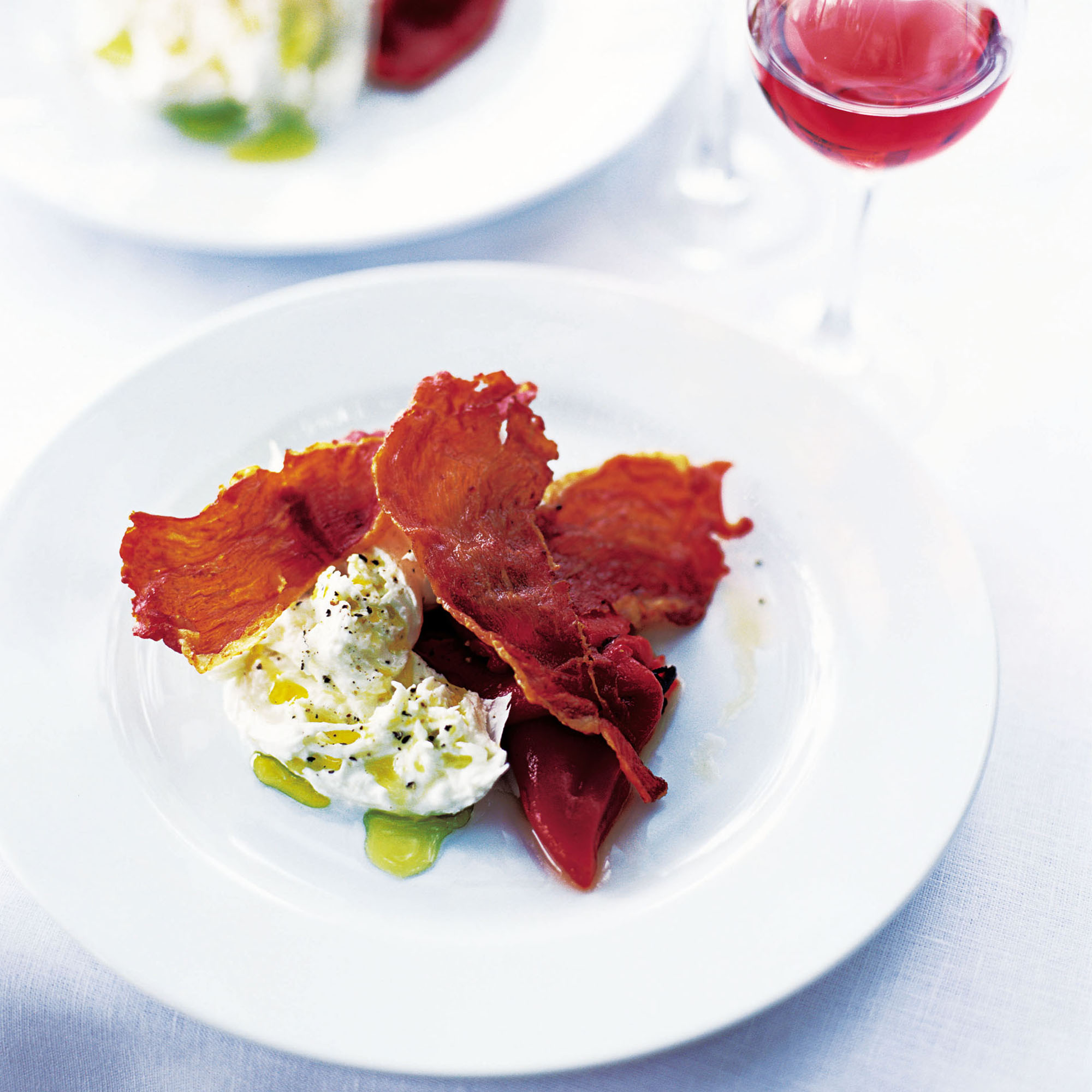 Buffalo Mozzarella with Crispy Serrano Ham and Roasted Peppers Buffalo Mozzarella with Crispy Serrano Ham and Roasted Peppers recipe-new recipes-woman and home