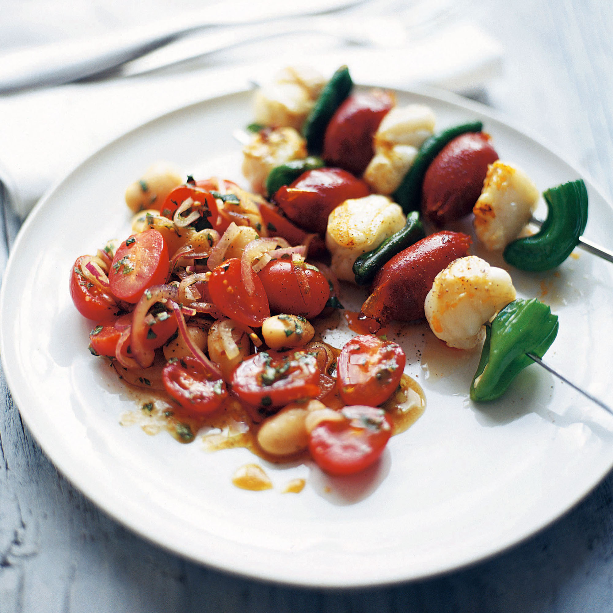 Monkfish, chorizo and romano pepper kebabs recipe Monkfish, chorizo and romano pepper kebabs recipe