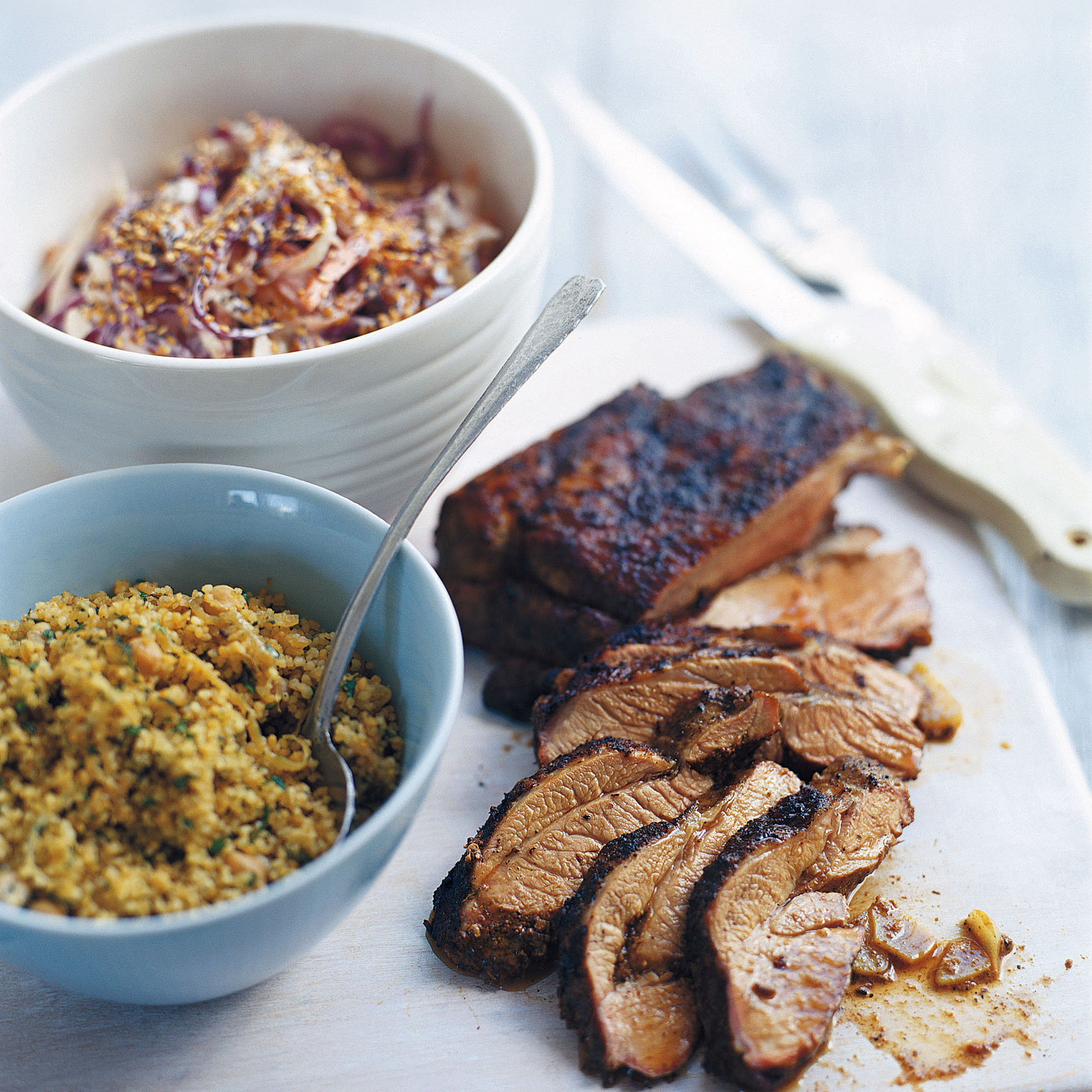 Spiced Couscous and Chickpea Salad Moroccan Spiced Leg of Lamb recipe-lamb recipes-recipe ideas-new recipes-woman and home