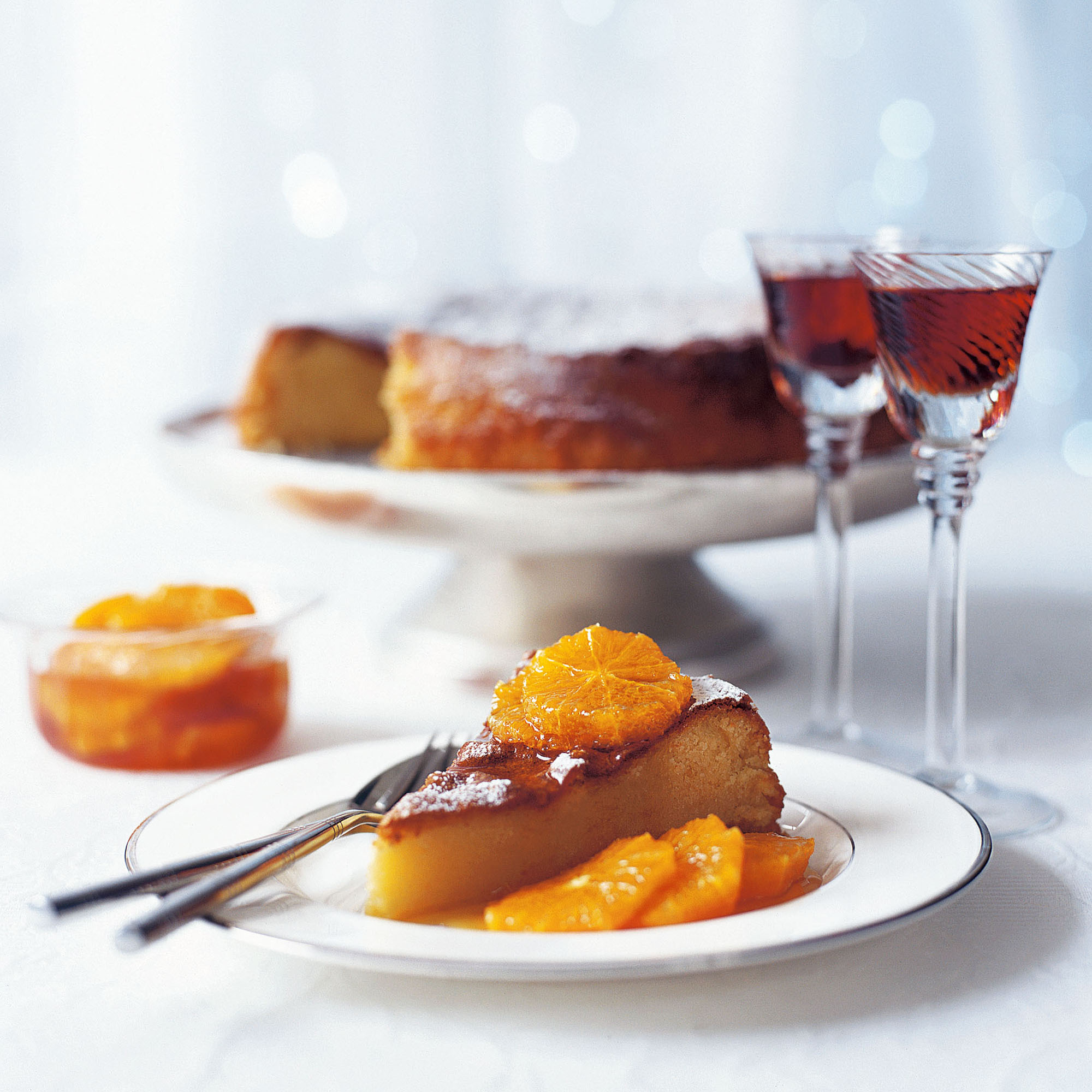 Marzipan cake with caramelised clementines recipe