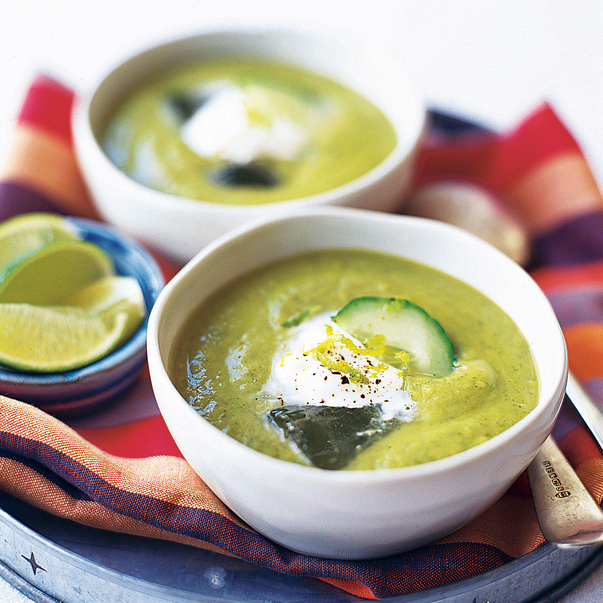 Chilled avocado, cucumber, lime and watercress soup recipe Chilled avocado, cucumber, lime and watercress soup recipe