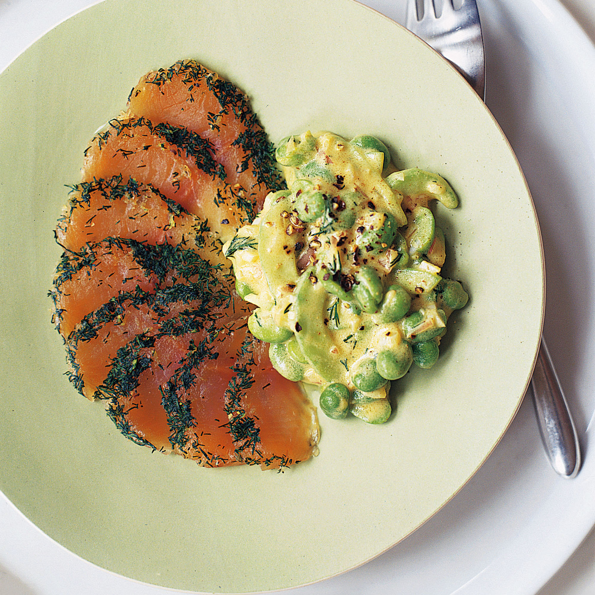 Trout Gravadlax with Broad Bean and Cucumber Salad Recipe Trout Gravadlax with Broad Bean and Cucumber Salad Recipe