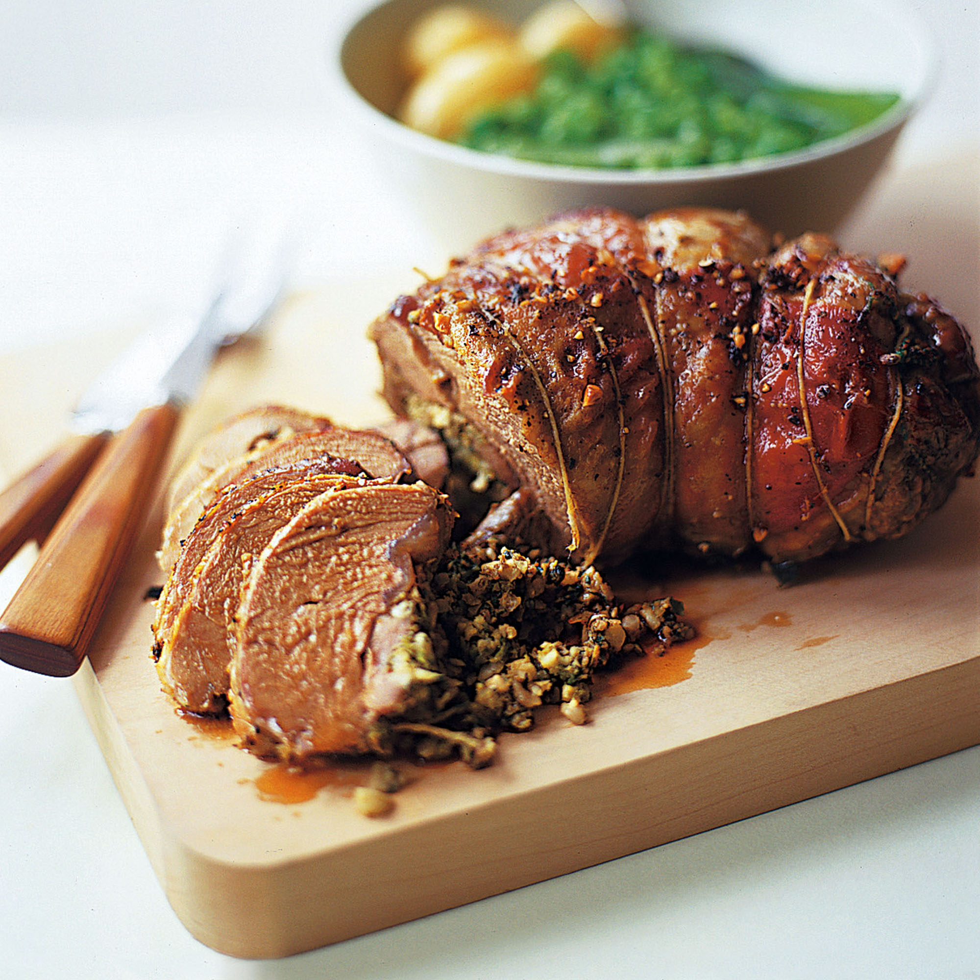 Lamb with oregano and olive stuffing recipe