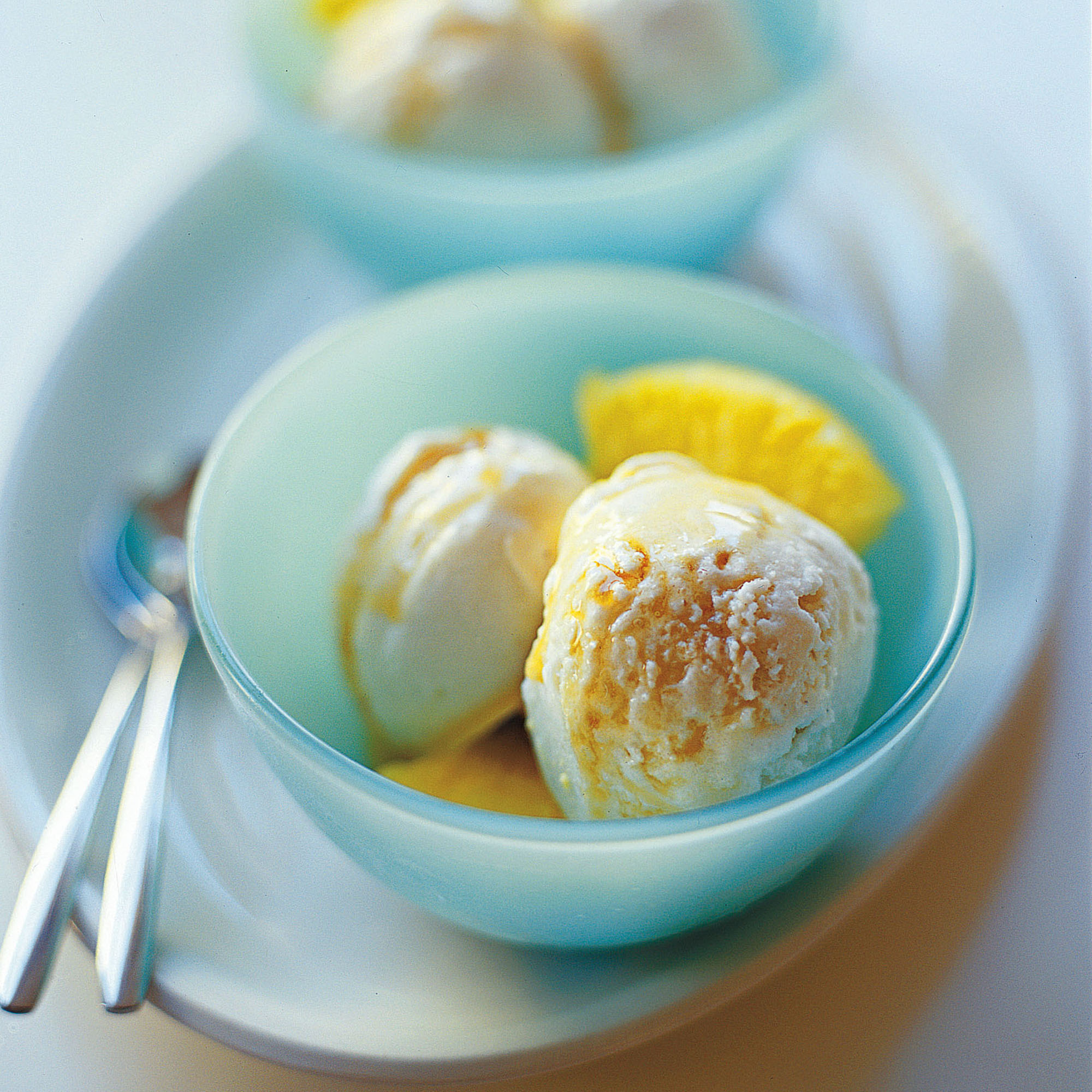 Coconut and cardamom frozen yogurt with pineapple recipe Coconut and cardamom frozen yogurt with pineapple recipe