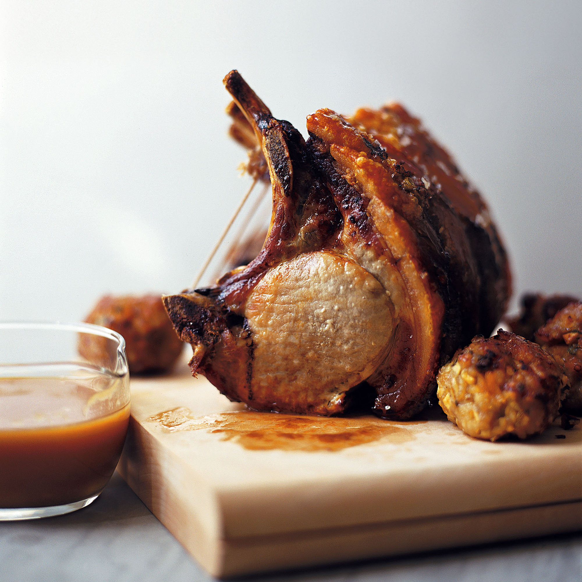 Roast loin of pork with apricot and pistachio stuffing recipe Roast loin of pork with apricot and pistachio stuffing recipe