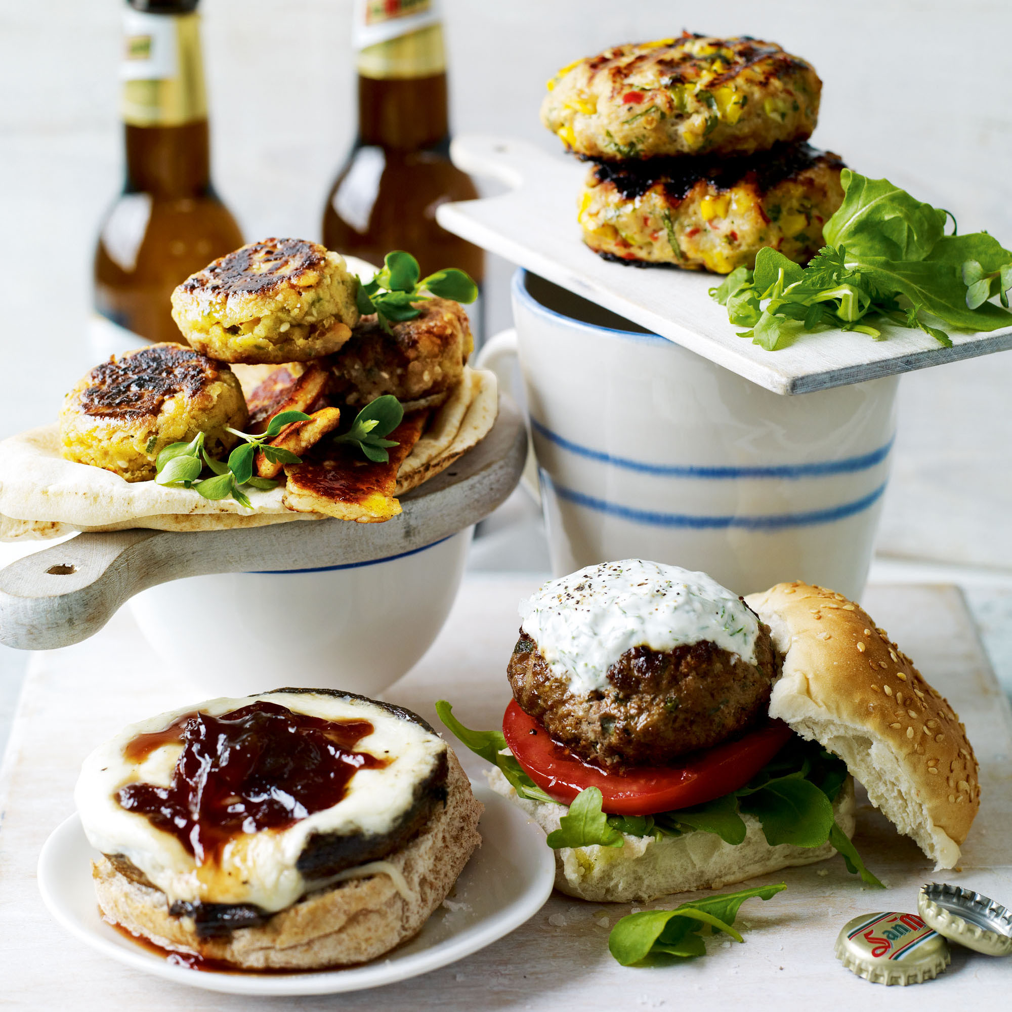 Sizzling Mushroom and Mozzarella Burger Great New Burgers-beef recipes-recipe ideas-new recipes-woman and home