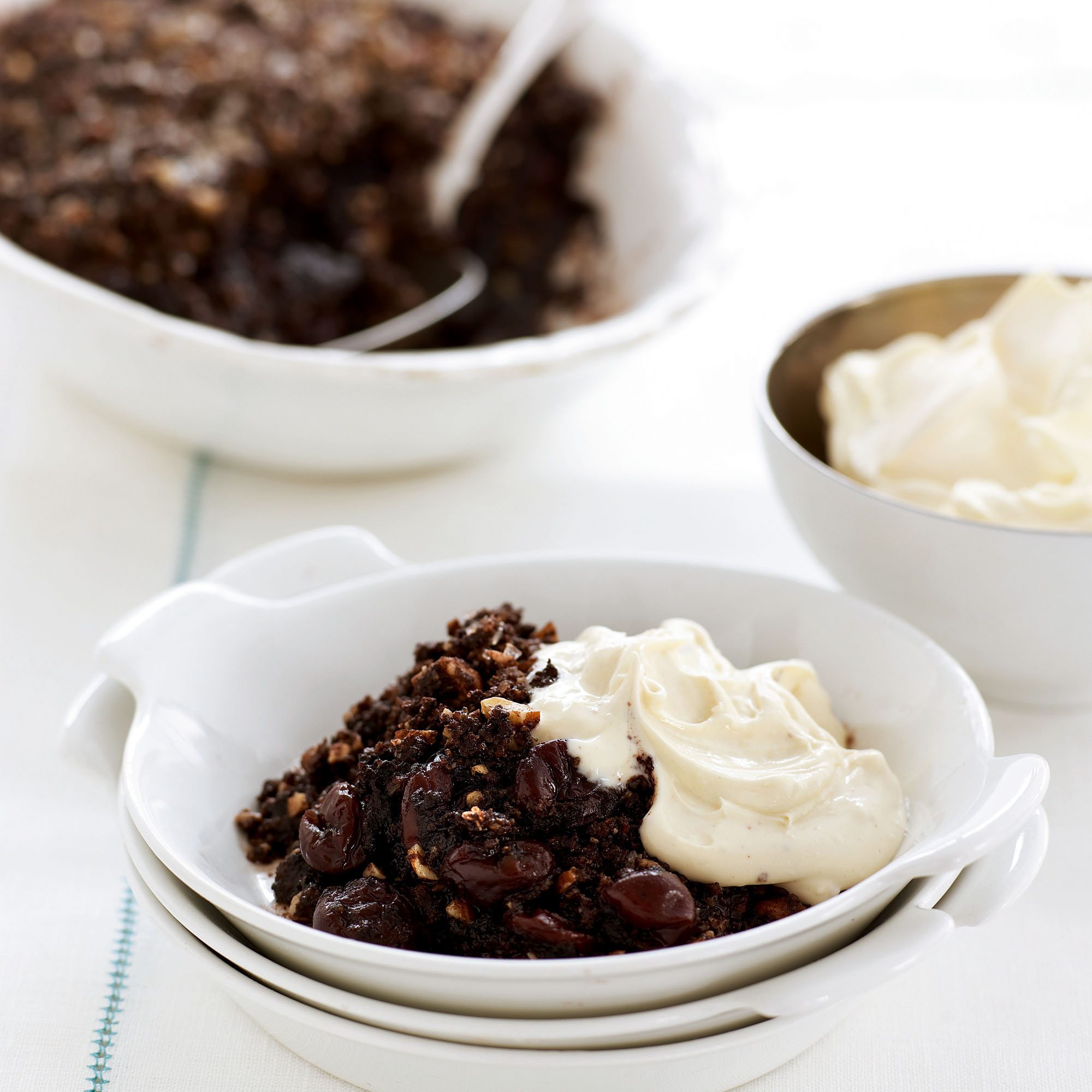 Chocolate & Sour Cherry Crumble recipe-chocolate recipes-recipe ideas-new recipes-woman and home