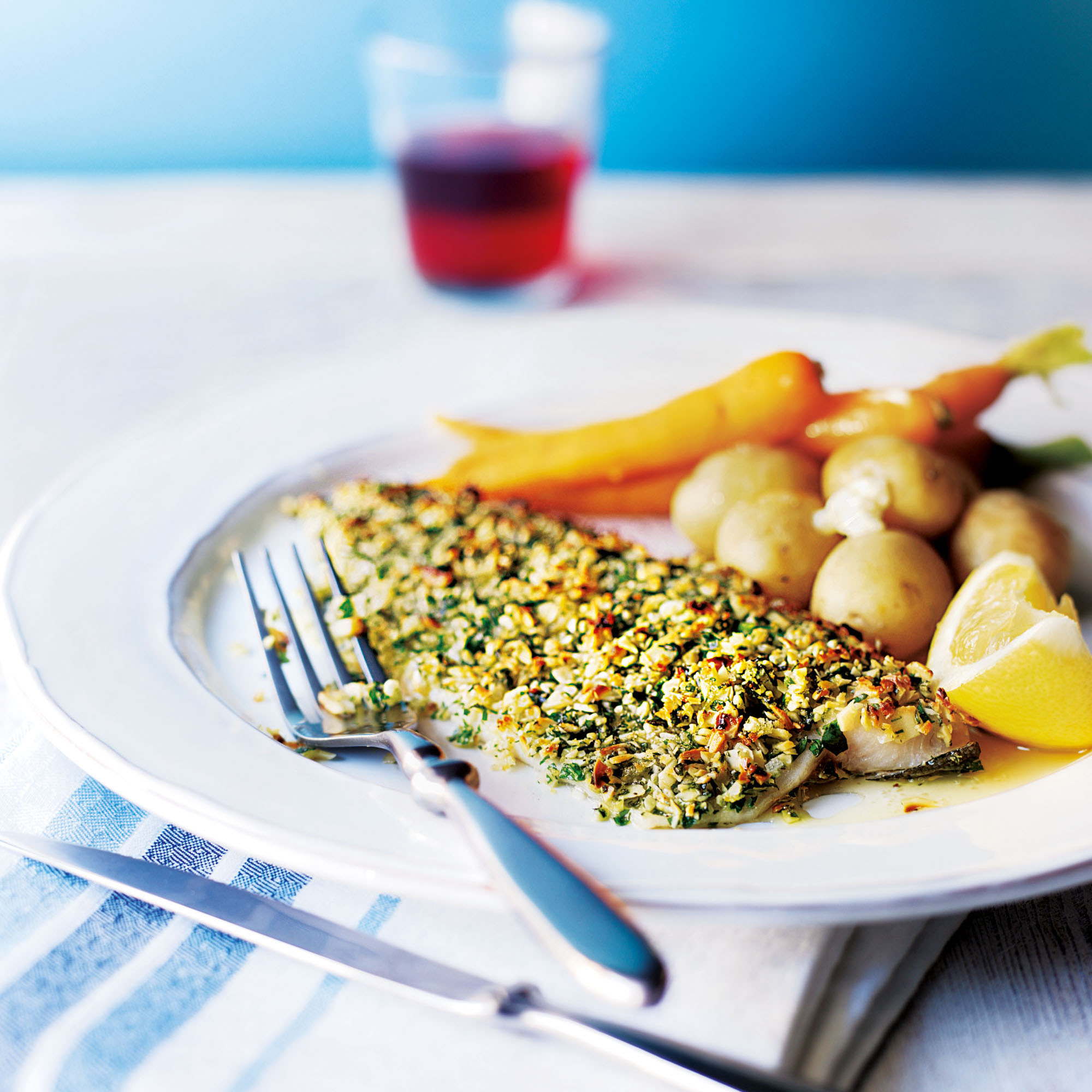 Baked almond-crusted trout fillets recipe Baked almond-crusted trout fillets recipe