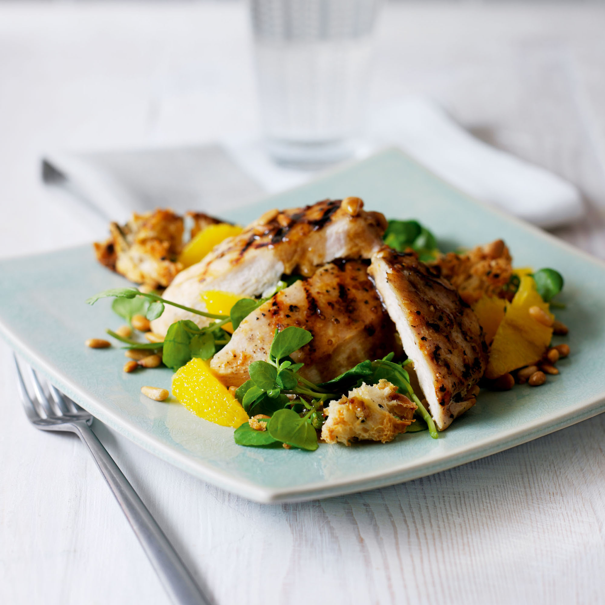 Chargrilled chicken, orange and watercress salad recipe Chargrilled chicken, orange and watercress salad recipe