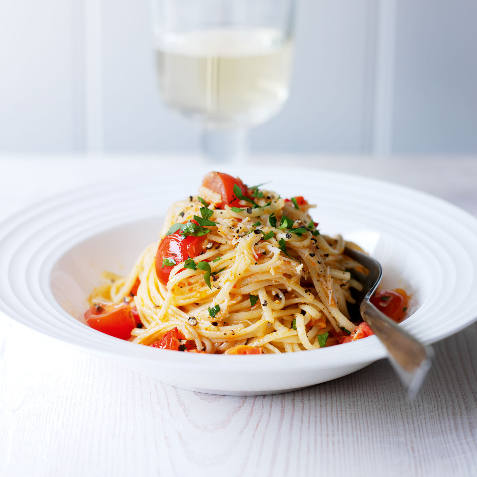 Crab, Chilli and Cherry Tomato Linguine Crab, Chilli and Cherry Tomato Linguine recipe-pasta recipes-recipe ideas-new recipes-woman and home
