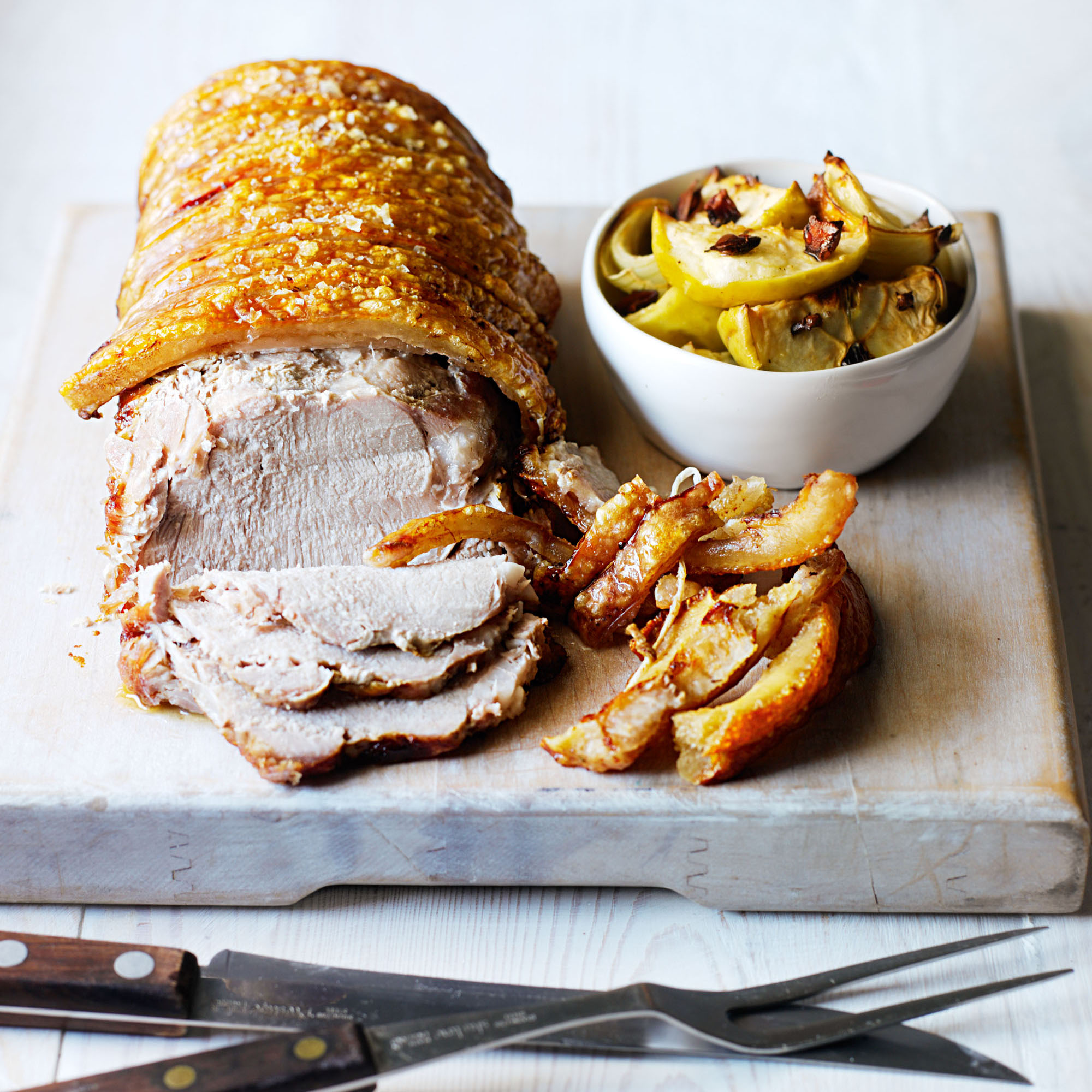 Roasted Pork Loin with Baked Apple and Onion Chutney Roasted Pork Loin with Baked Apple and Onion Chutney recipe-recipe ideas-new recipes-woman and home