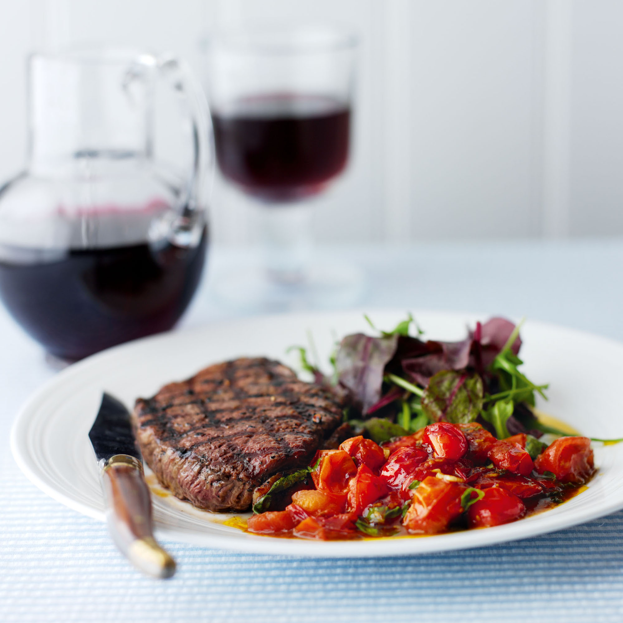 Griddled Rump Steaks with Balsamic Tomatoes Griddled Rump Steaks with Balsamic Tomatoes