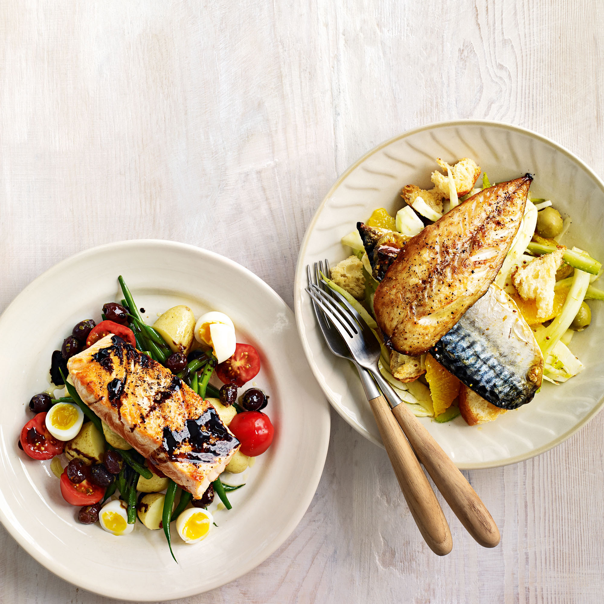 Salmon with Beans and Quail's Eggs Seared Salmon with Beans and Quails' Eggs Recipe-recipe ideas-new recipes-woman and home
