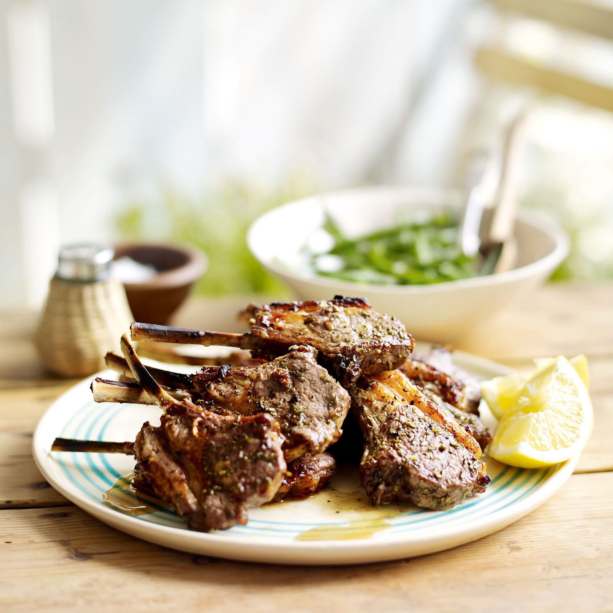 Rosemary and garlic lamb cutlets with lemony green beans recipe Rosemary and garlic lamb cutlets with lemony green beans recipe