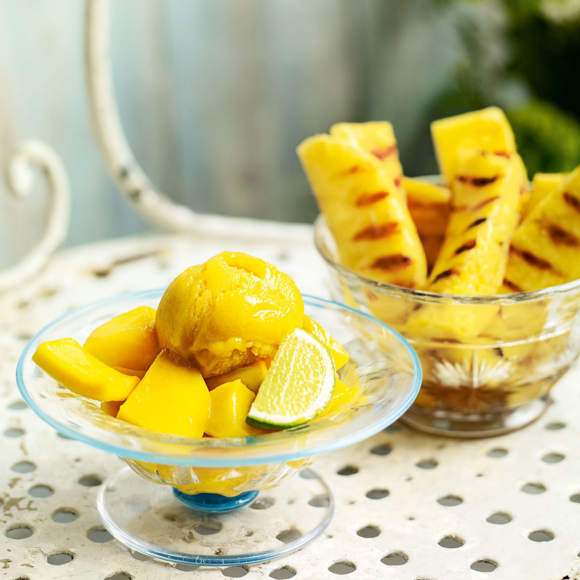 Mango with lime syrup and sorbet recipe Mango with lime syrup and sorbet recipe