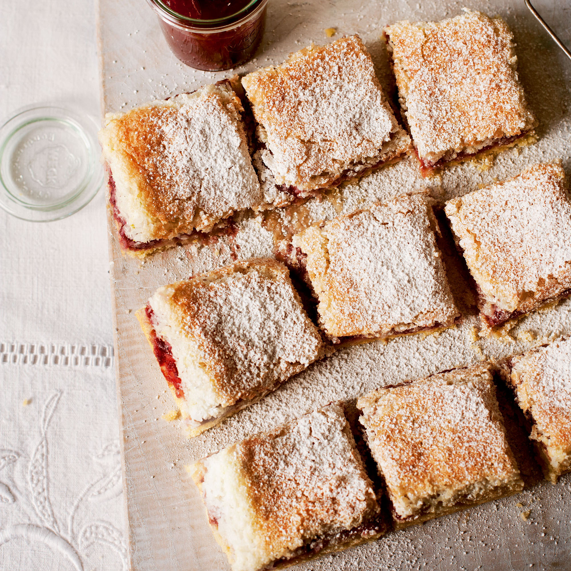 Raspberry and lime coconut squares recipe Raspberry and lime coconut squares recipe